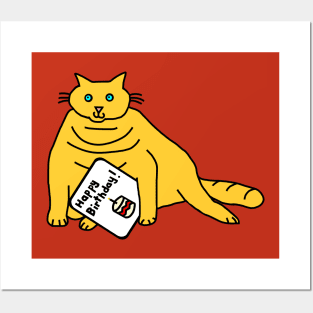 Chonk Cat says Happy Birthday Posters and Art